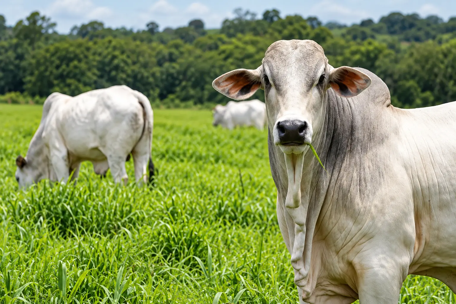 Rebanho bovino em pastagem, representando a atuação da Dianagro no campo